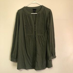 18/20 Long Sleeve Button Top